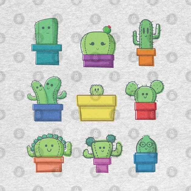 Cute Cactus Family by Studio Mootant